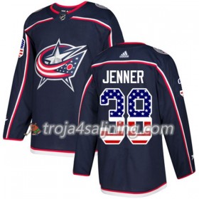 Blue Jackets tröja Boone Jenner 38 Adidas 2017-2018 Marinblå USA Flag Fashion Authentic - NHL Tröjor Herr